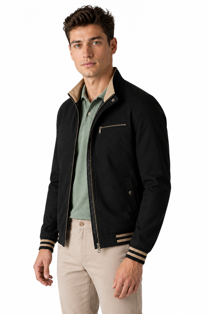 Men's Jacket Contrast Trim Classic Fit | Glitz & Fashion