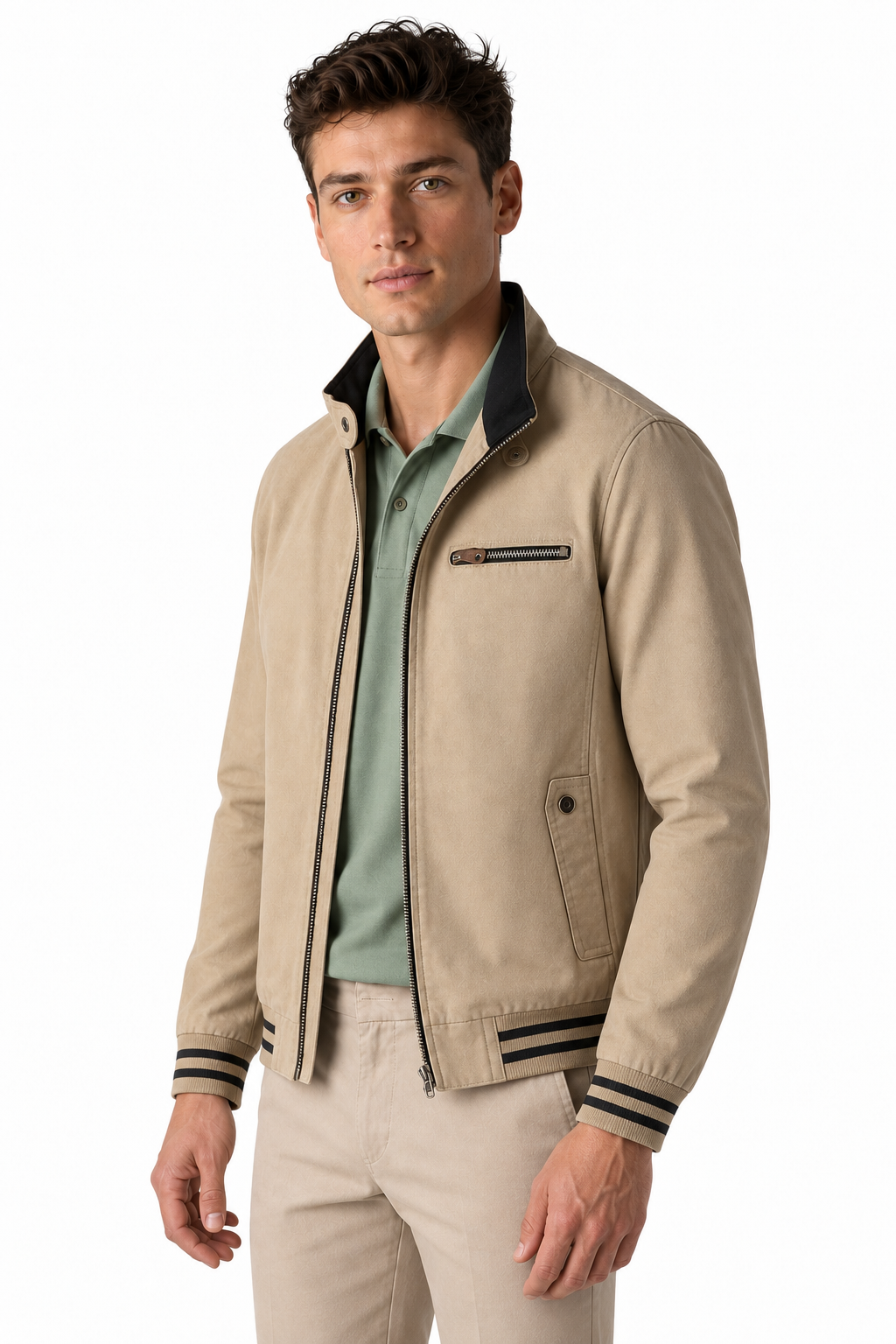 Men's Jacket Contrast Trim Classic Fit | Glitz & Fashion