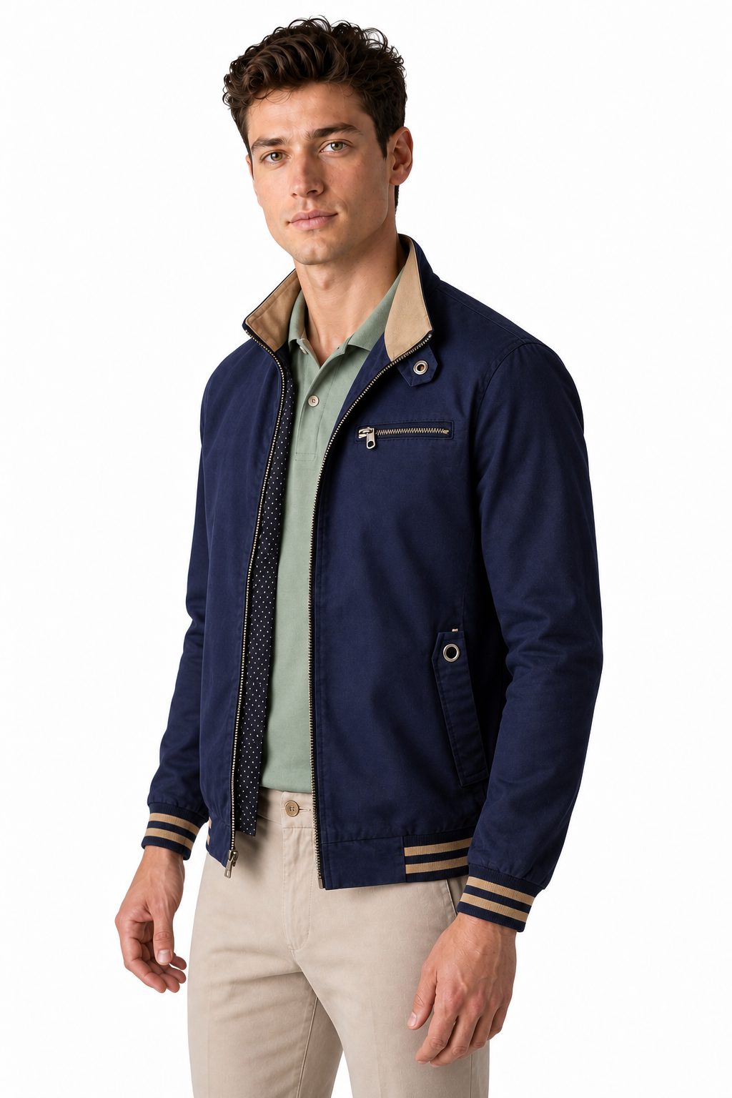 Men's Jacket Contrast Trim Classic Fit | Glitz & Fashion