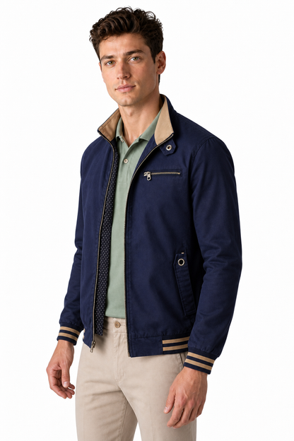 Men's Jacket Contrast Trim Classic Fit | Glitz & Fashion