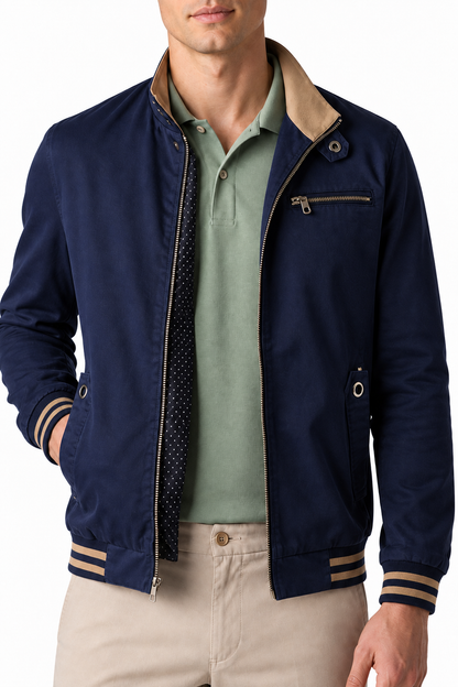 Men's Jacket Contrast Trim Classic Fit | Glitz & Fashion