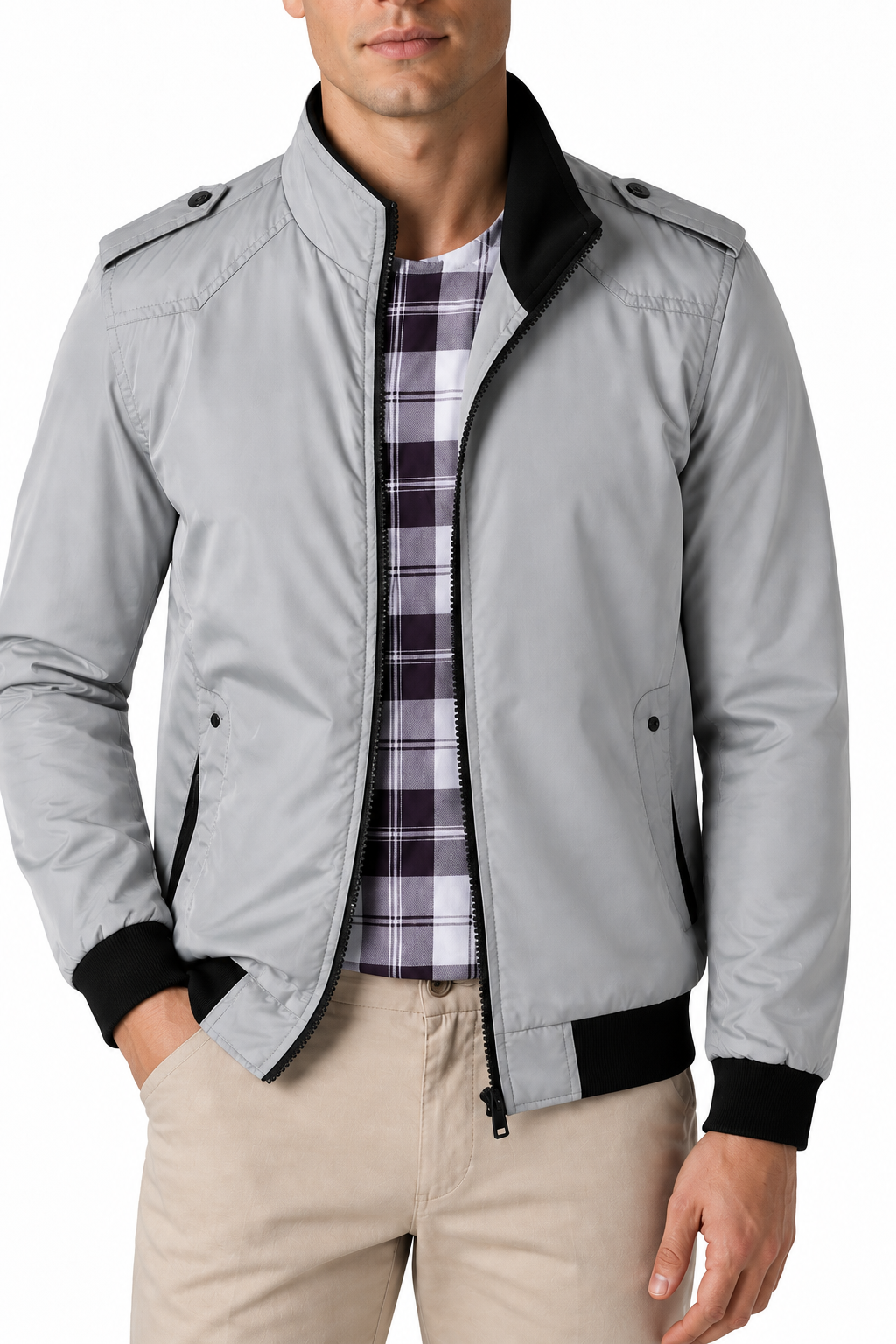 Men's Bomber Jacket Lightweight Build Classic Fit | Glitz & Fashion