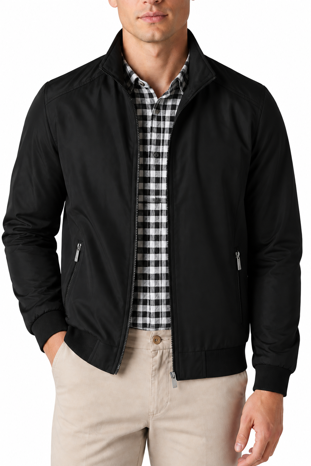 Men's Bomber Jacket Lightweight Build Classic Fit | Glitz & Fashion