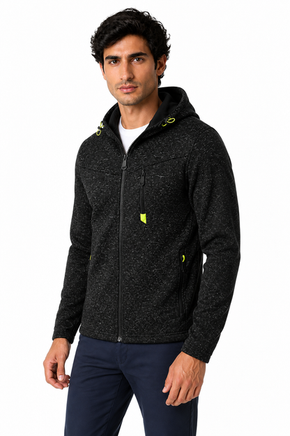 Men's Hoodie Heathered Fabric Full Zip | Glitz & Fashion