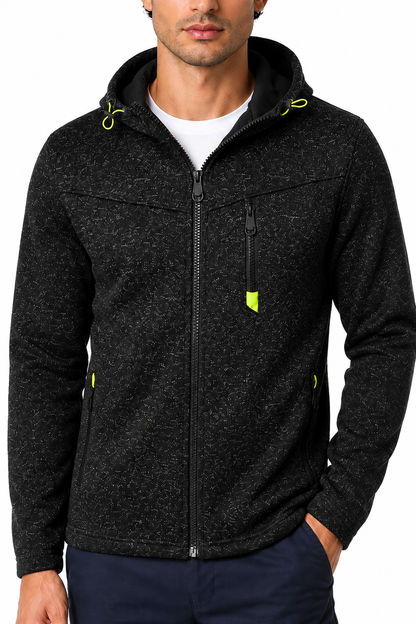 Men's Hoodie Heathered Fabric Full Zip | Glitz & Fashion
