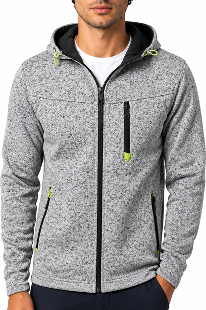 Men's Hoodie Heathered Fabric Full Zip | Glitz & Fashion