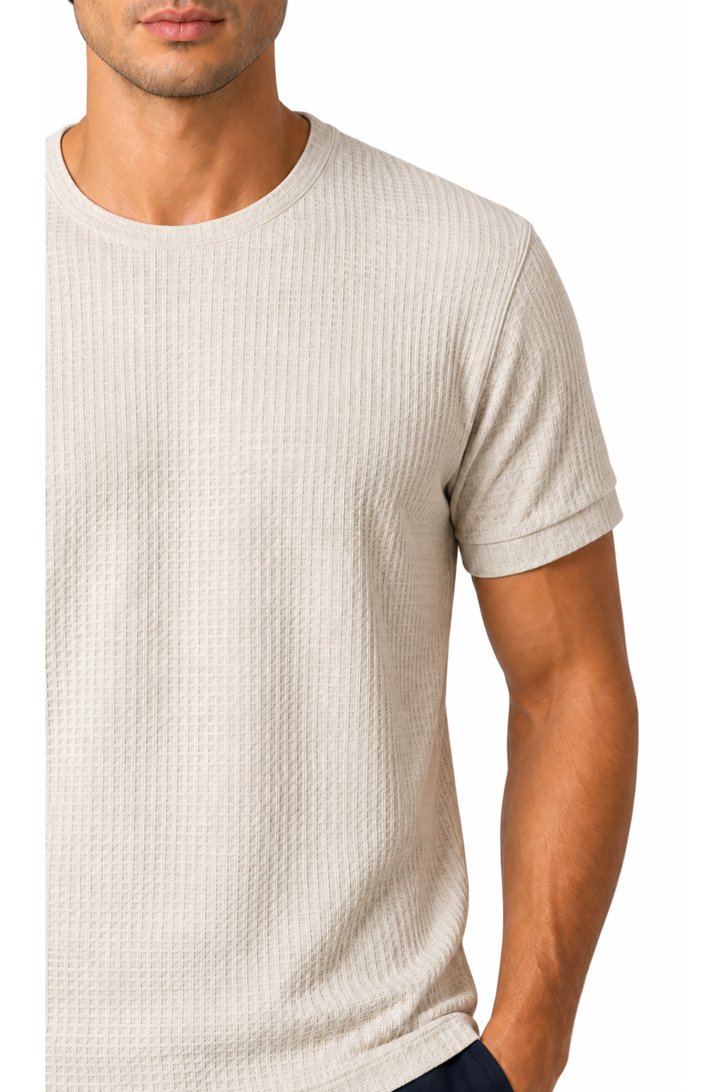 Men's T-Shirt Textured Fabric Crew Neck | Glitz & Fashion