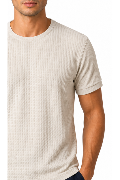 Men's T-Shirt Textured Fabric Crew Neck | Glitz & Fashion