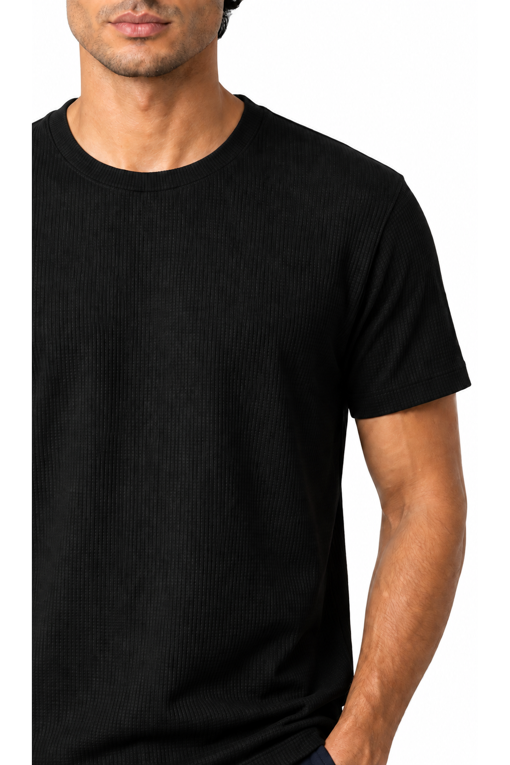 Men's T-Shirt Textured Fabric Crew Neck | Glitz & Fashion
