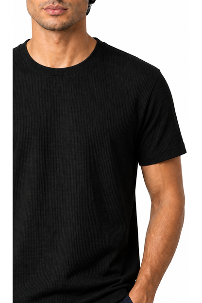 Men's T-Shirt Textured Fabric Crew Neck | Glitz & Fashion