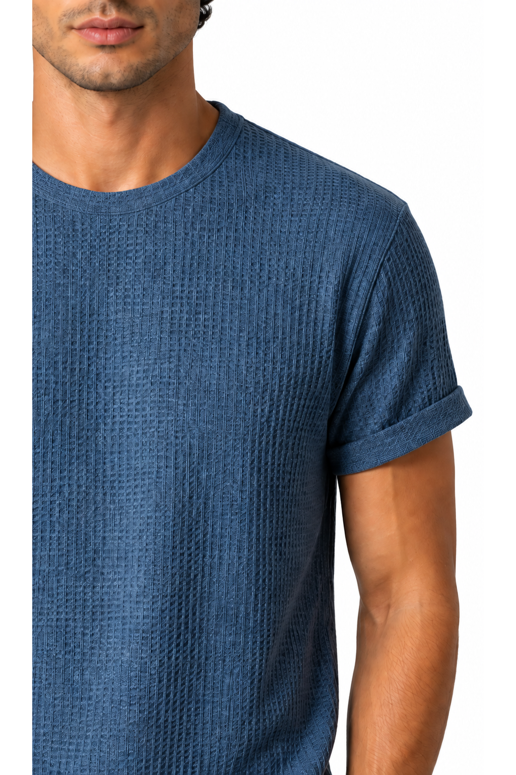 Men's T-Shirt Textured Fabric Crew Neck | Glitz & Fashion