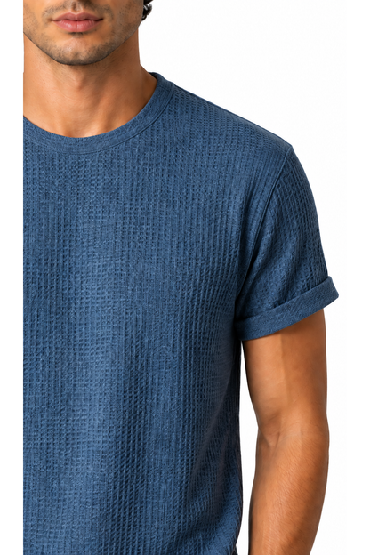 Men's T-Shirt Textured Fabric Crew Neck | Glitz & Fashion