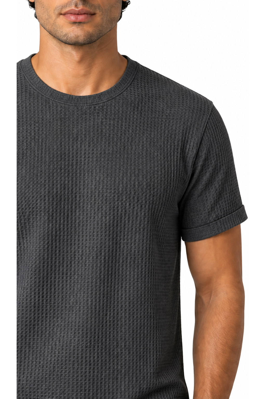 Men's T-Shirt Textured Fabric Crew Neck | Glitz & Fashion