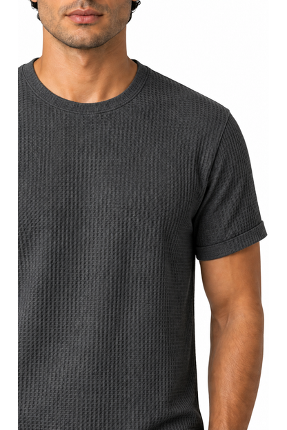 Men's T-Shirt Textured Fabric Crew Neck | Glitz & Fashion