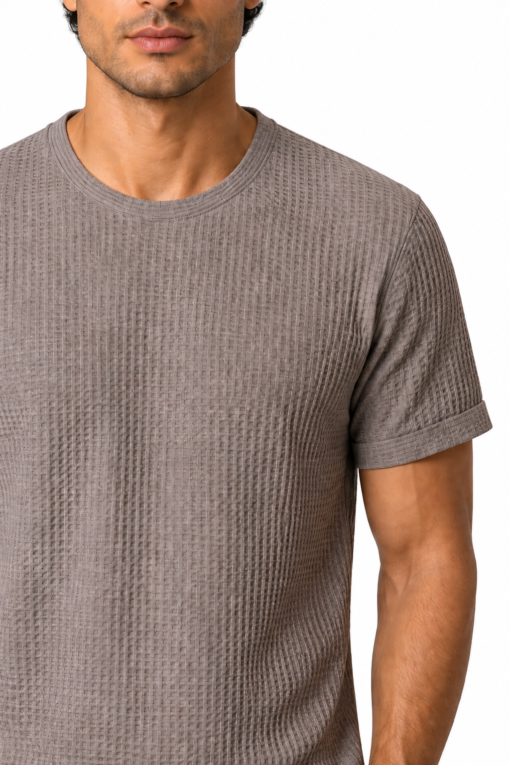 Men's T-Shirt Textured Fabric Crew Neck | Glitz & Fashion