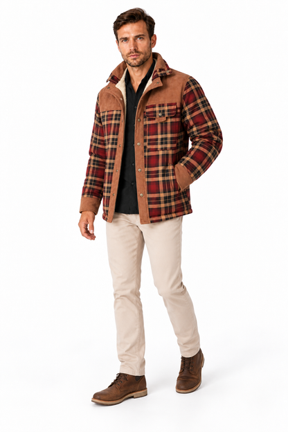 Men's Sherpa-Lined Plaid Jacket | Glitz & Fashion