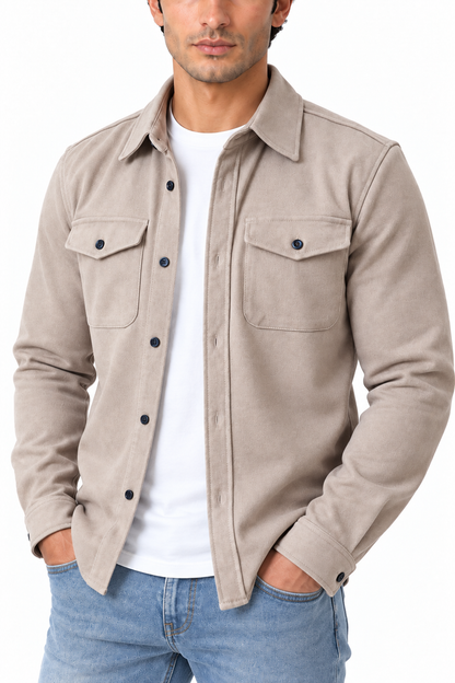 Men's Cotton Overshirt Chest Pockets | Glitz & Fashion