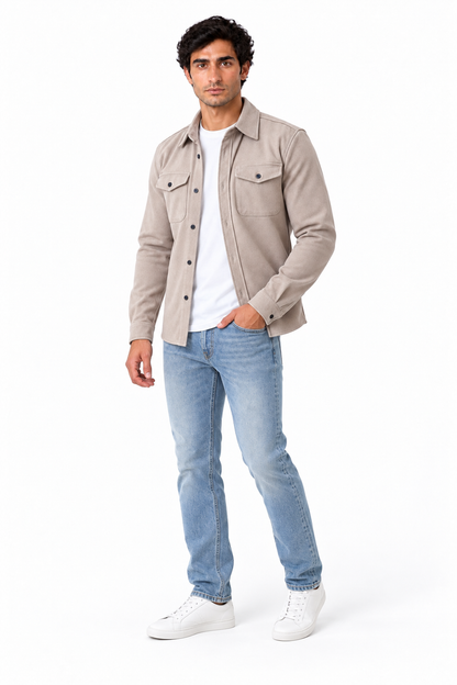 Men's Cotton Overshirt Chest Pockets | Glitz & Fashion