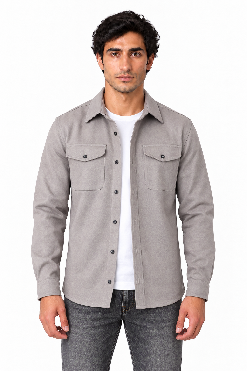 Men's Cotton Overshirt Chest Pockets | Glitz & Fashion