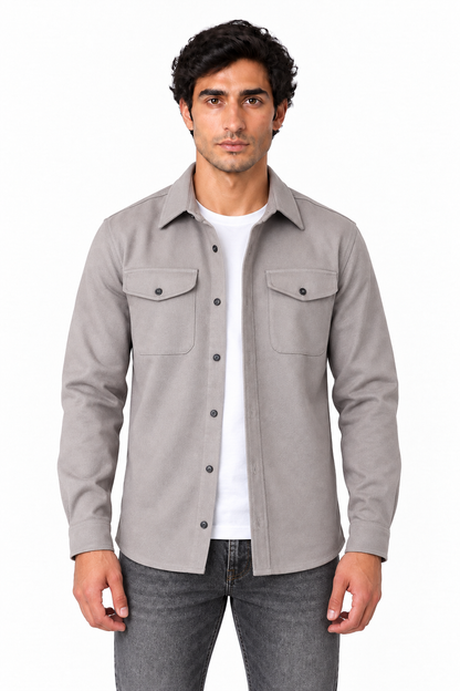 Men's Cotton Overshirt Chest Pockets | Glitz & Fashion