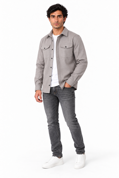 Men's Cotton Overshirt Chest Pockets | Glitz & Fashion