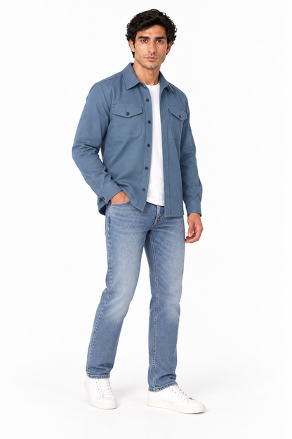 Men's Cotton Overshirt Chest Pockets | Glitz & Fashion