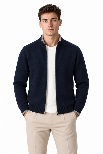 Men's Merino Full-Zip Jacket | Glitz & Fashion