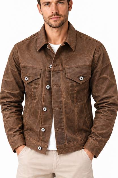 Men's Waxed Cotton Cruiser Jacket | Glitz & Fashion