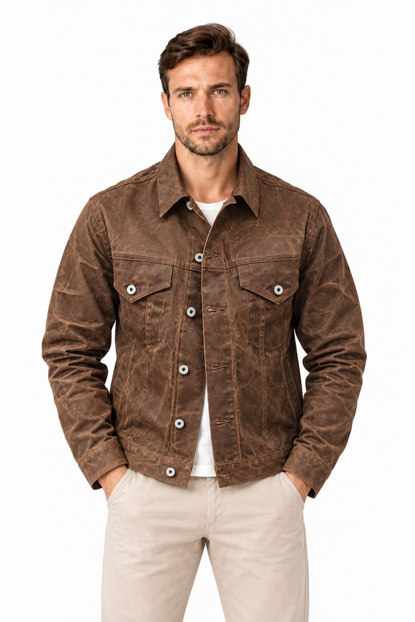 Men's Waxed Cotton Cruiser Jacket | Glitz & Fashion