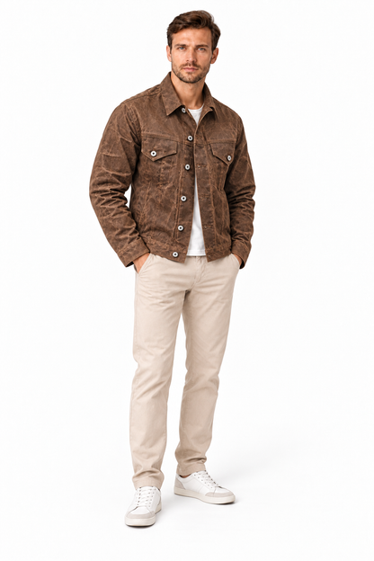 Men's Waxed Cotton Cruiser Jacket | Glitz & Fashion