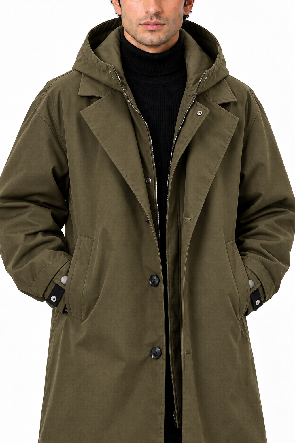 Men's Hooded Longline Overcoat | Glitz & Fashion