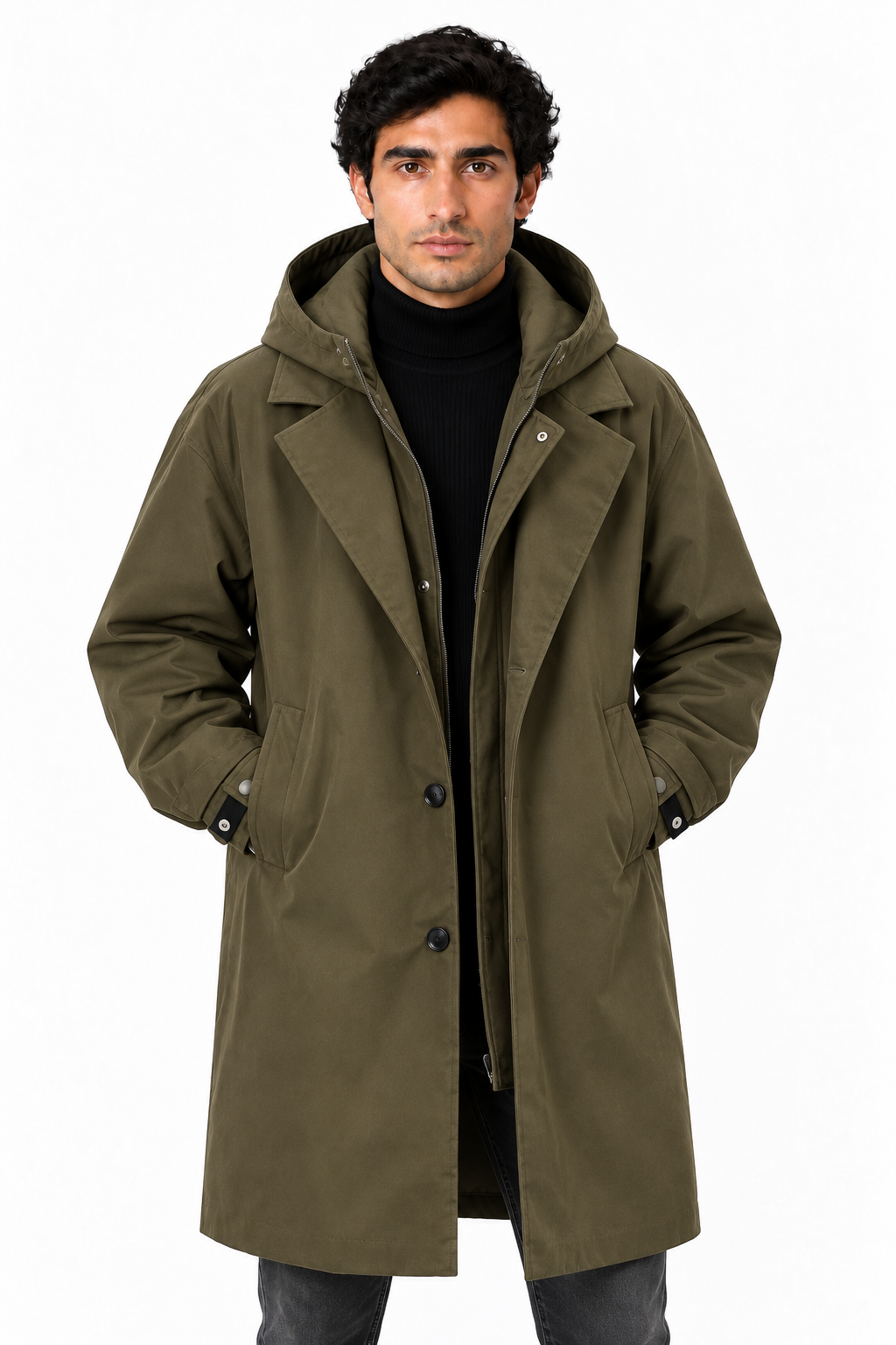 Men's Hooded Longline Overcoat | Glitz & Fashion