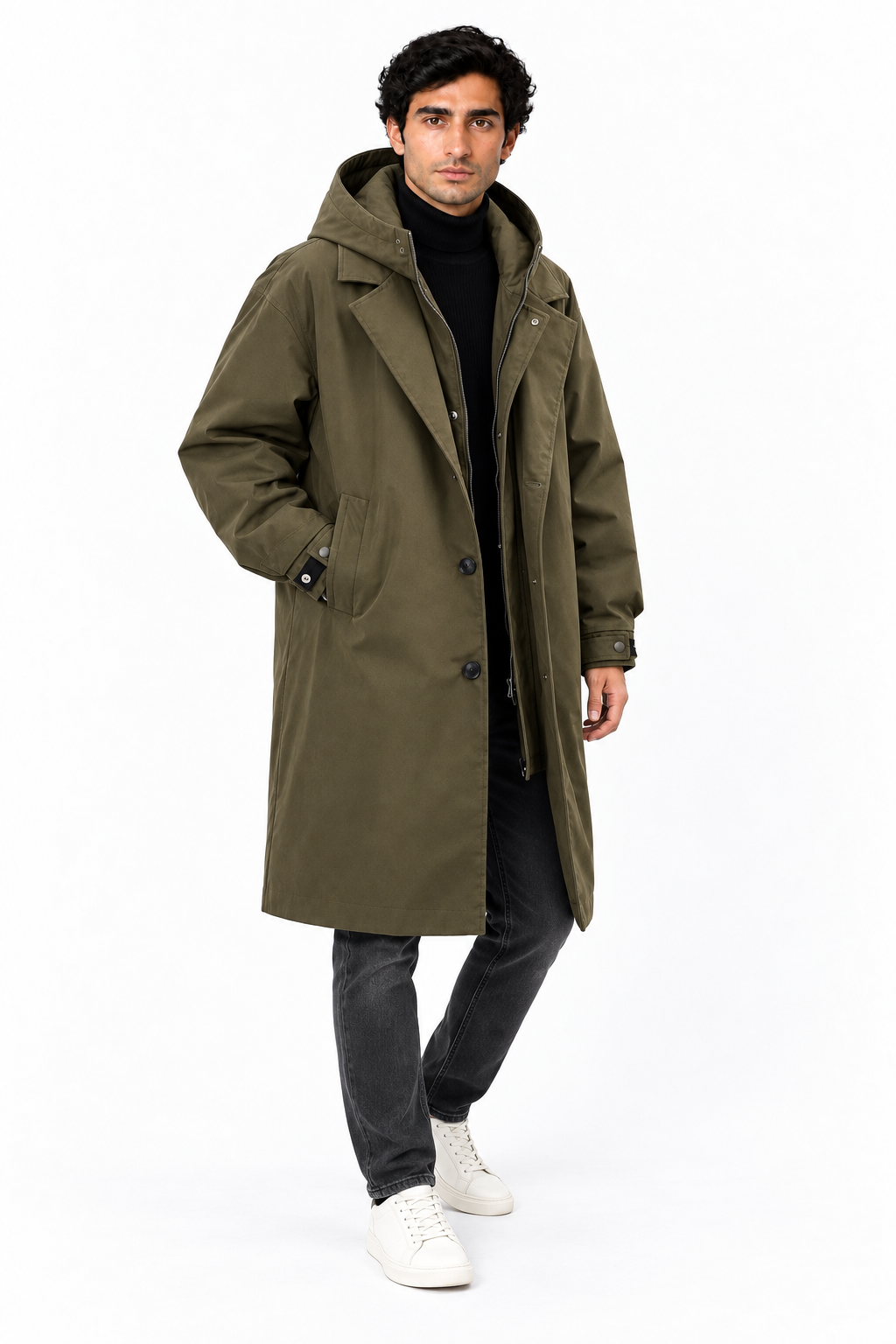 Men's Hooded Longline Overcoat | Glitz & Fashion