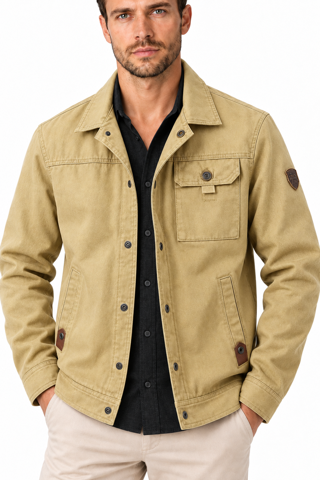 Men's Utility Button-Up Jacket | Glitz & Fashion