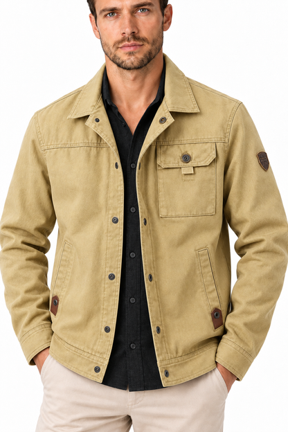 Men's Utility Button-Up Jacket | Glitz & Fashion