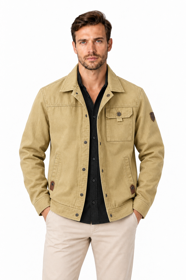 Men's Utility Button-Up Jacket | Glitz & Fashion