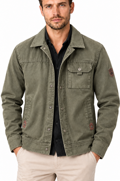 Men's Utility Button-Up Jacket | Glitz & Fashion