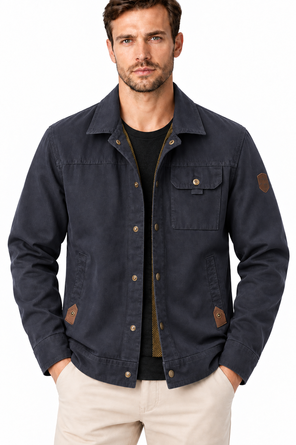 Men's Utility Button-Up Jacket | Glitz & Fashion