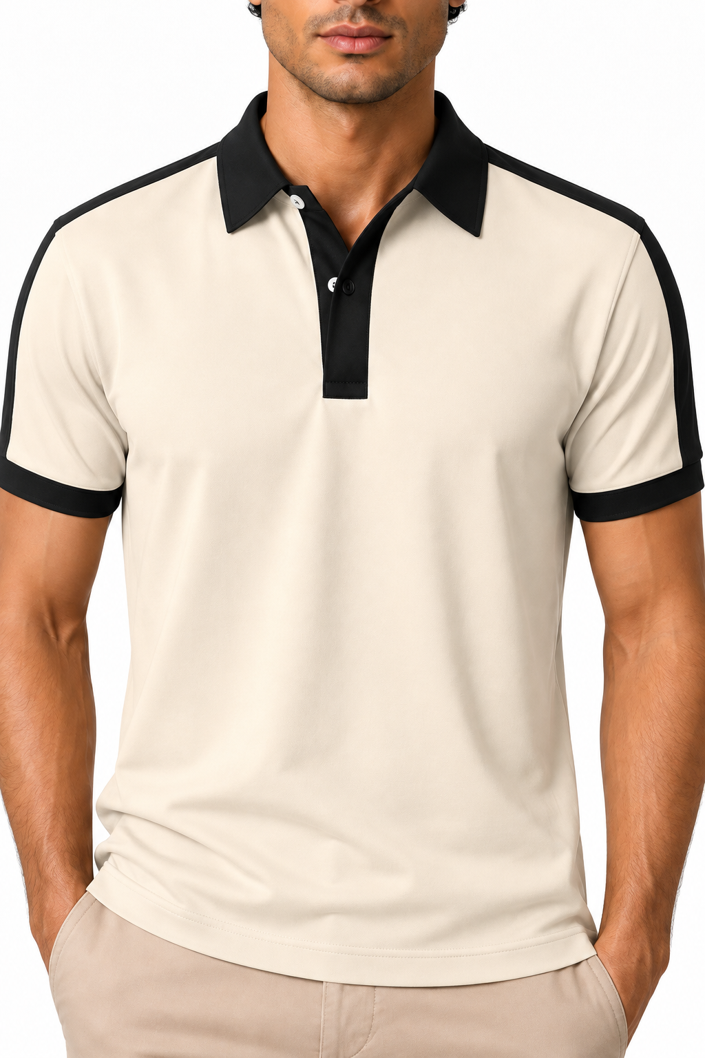 Men's Business Polo Contrast Trim Refined Fit | Glitz & Fashion