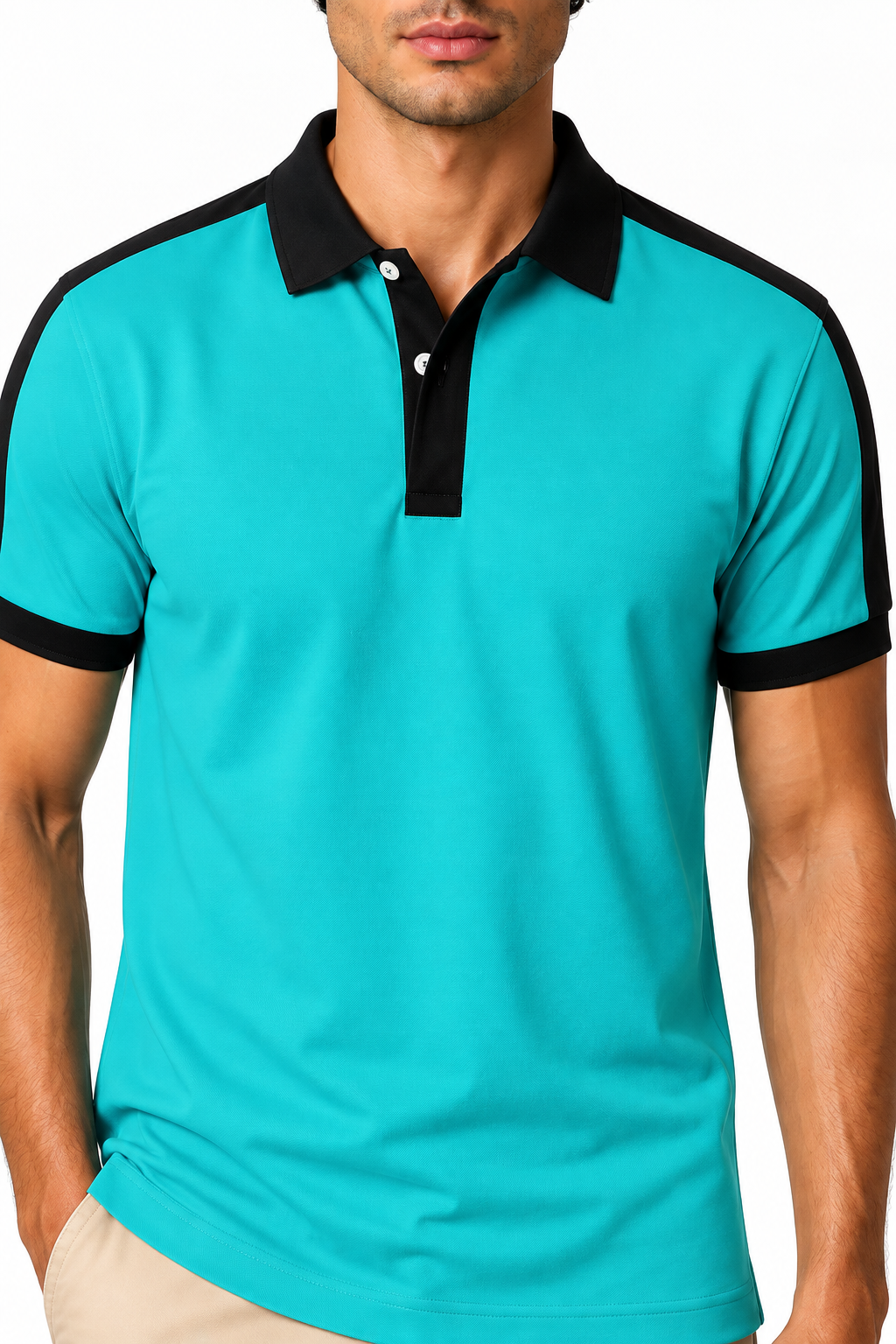 Men's Business Polo Contrast Trim Refined Fit | Glitz & Fashion
