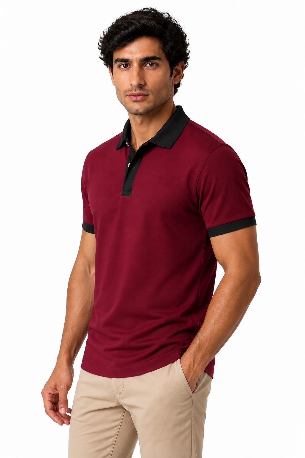 Men's Business Polo Contrast Trim Refined Fit | Glitz & Fashion