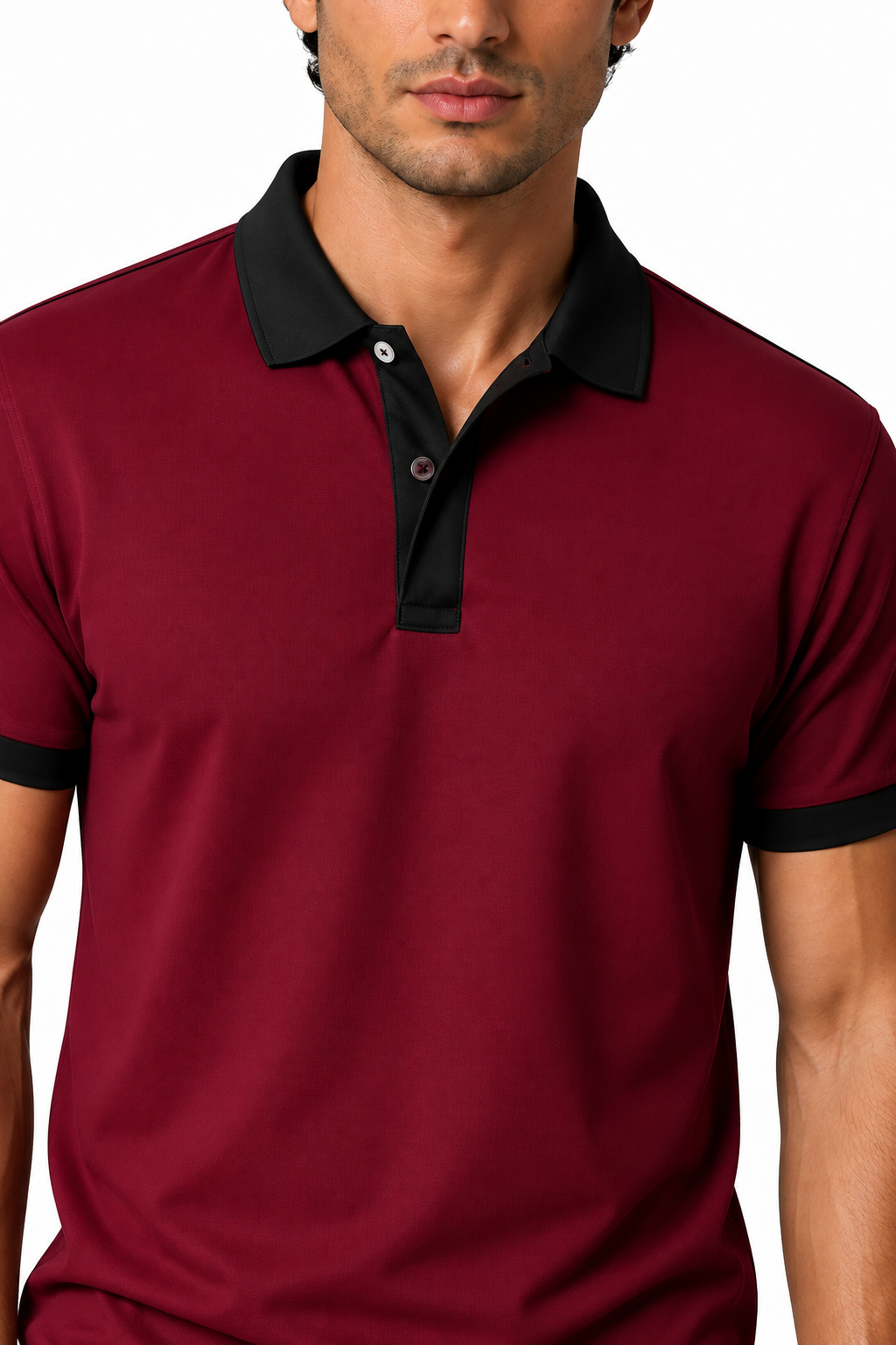 Men's Business Polo Contrast Trim Refined Fit | Glitz & Fashion