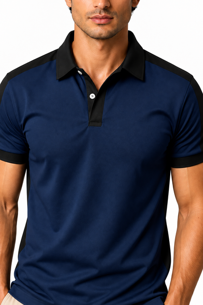 Men's Business Polo Contrast Trim Refined Fit | Glitz & Fashion