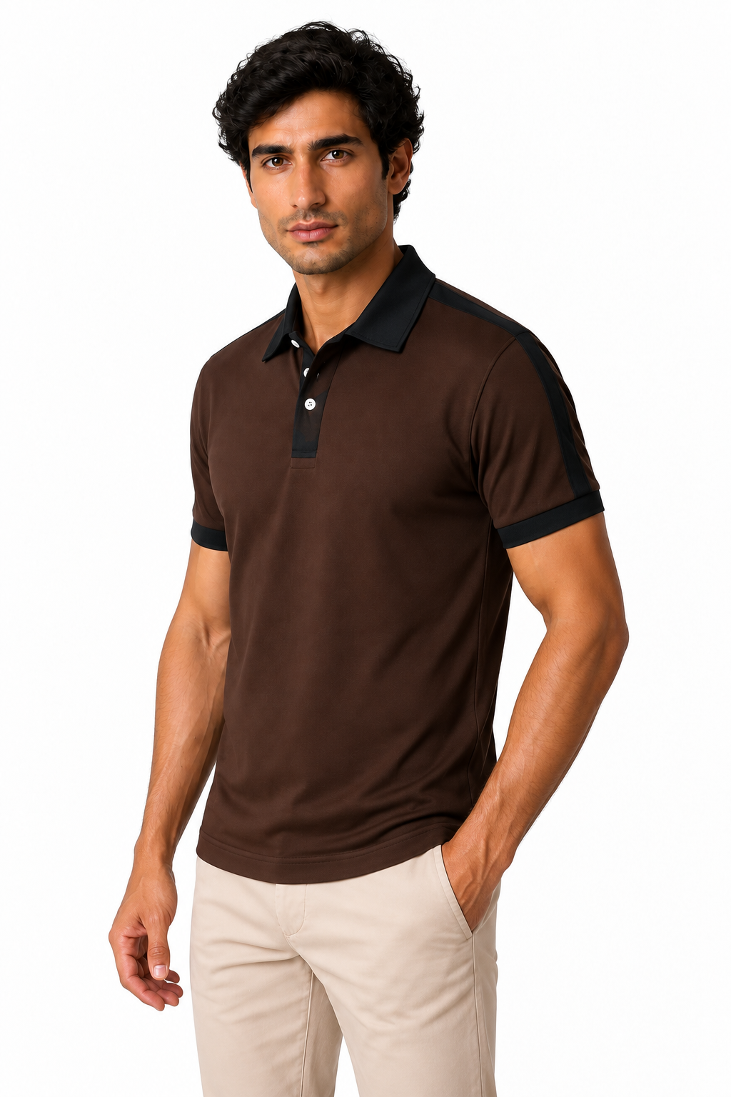 Men's Business Polo Contrast Trim Refined Fit | Glitz & Fashion