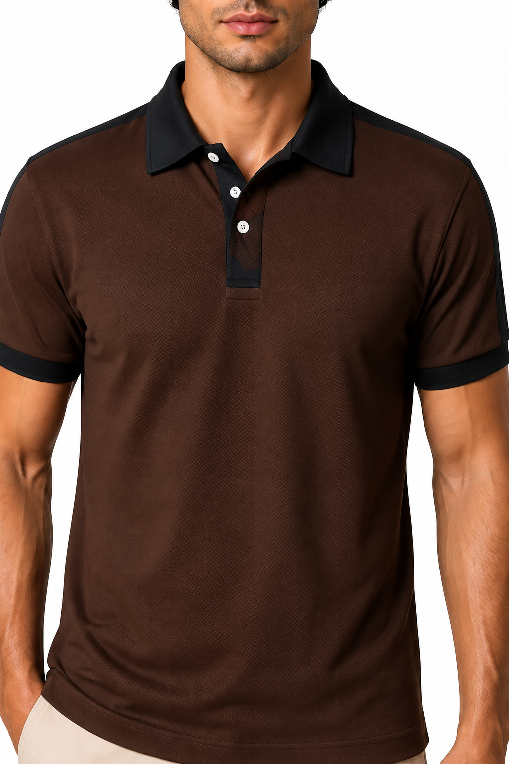 Men's Business Polo Contrast Trim Refined Fit | Glitz & Fashion