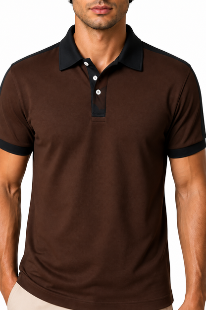 Men's Business Polo Contrast Trim Refined Fit | Glitz & Fashion