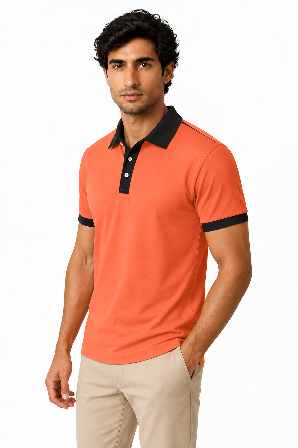 Men's Business Polo Contrast Trim Refined Fit | Glitz & Fashion