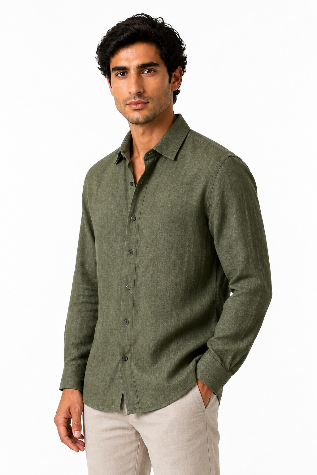 Men's Button-Up Shirt Relaxed Fit Long Sleeves | Glitz & Fashion