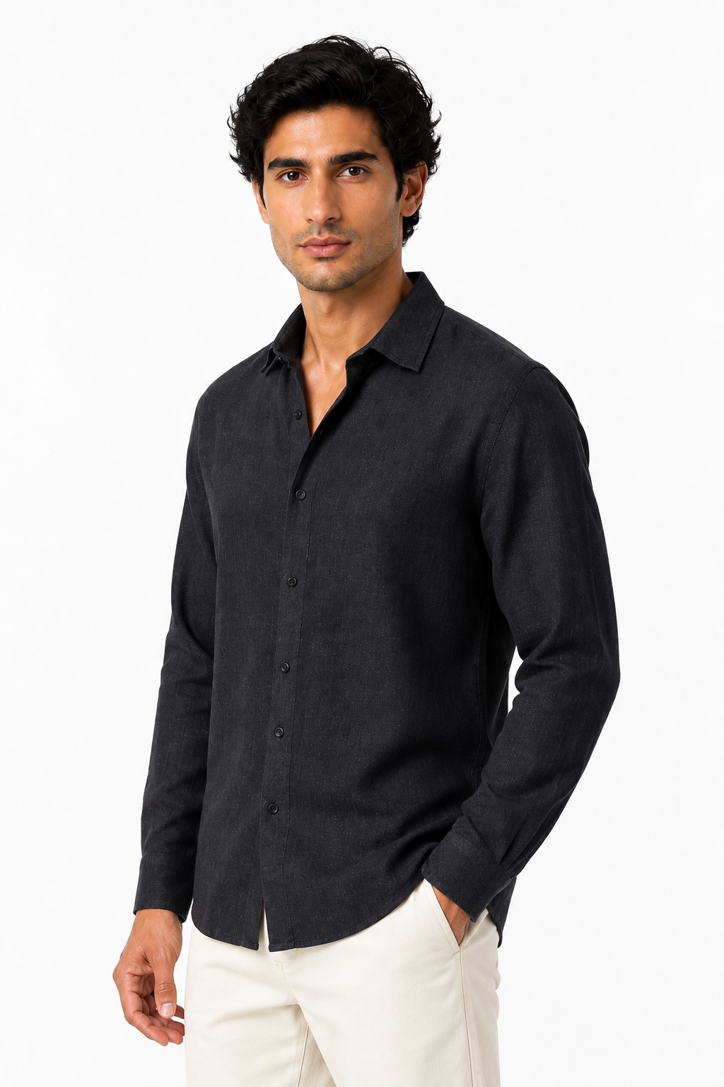 Men's Button-Up Shirt Relaxed Fit Long Sleeves | Glitz & Fashion
