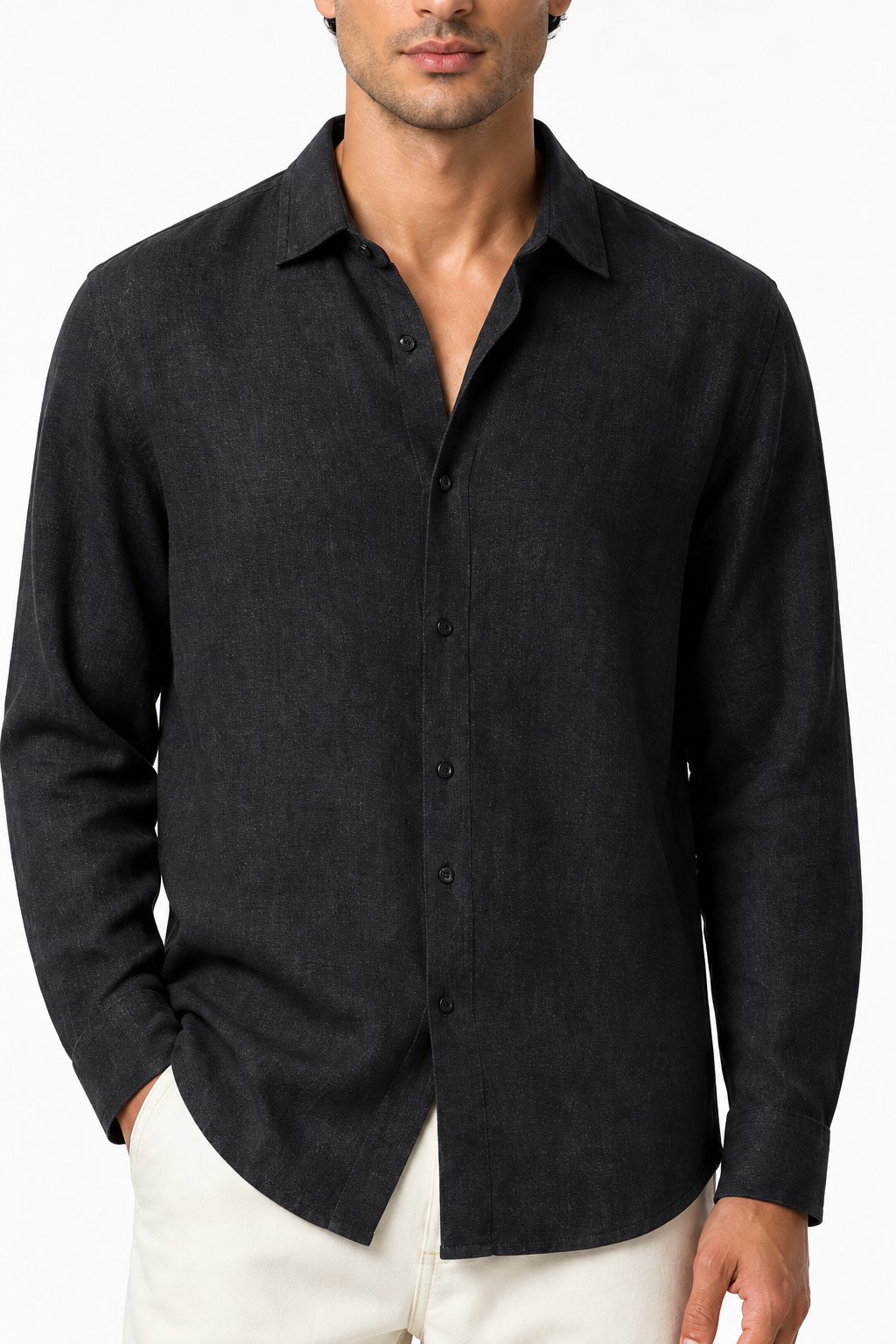 Men's Button-Up Shirt Relaxed Fit Long Sleeves | Glitz & Fashion